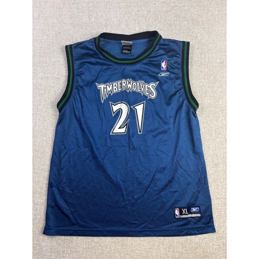Kids Reebok Kevin Garnett Minnesota Timberwolves NBA Jersey Blue XL 18-20 21